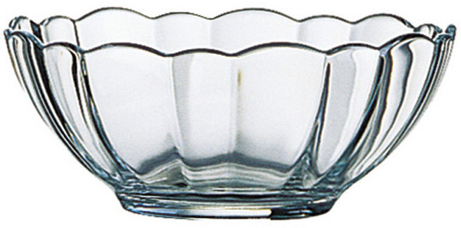 樂美雅 蓮花碗12cm(強化) - 玻璃沙拉碗/小菜碗, 1個, 透明