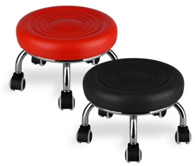 쿠션 동글뱅이 작업 바퀴 의자-원형 농사 청소 이동 좌식 어르신 수작업 작업용 안전, 블랙, 1개