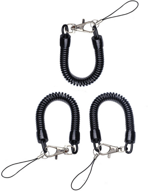 도나토르 2+1 분실방지 스프링줄 고리 스트랩, 1세트, 블랙