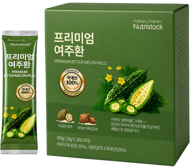 뉴트리스톡 여주환 국산 100% 스틱 목넘편한 국내산 인공첨가물없는 건강환, 1개, 90g