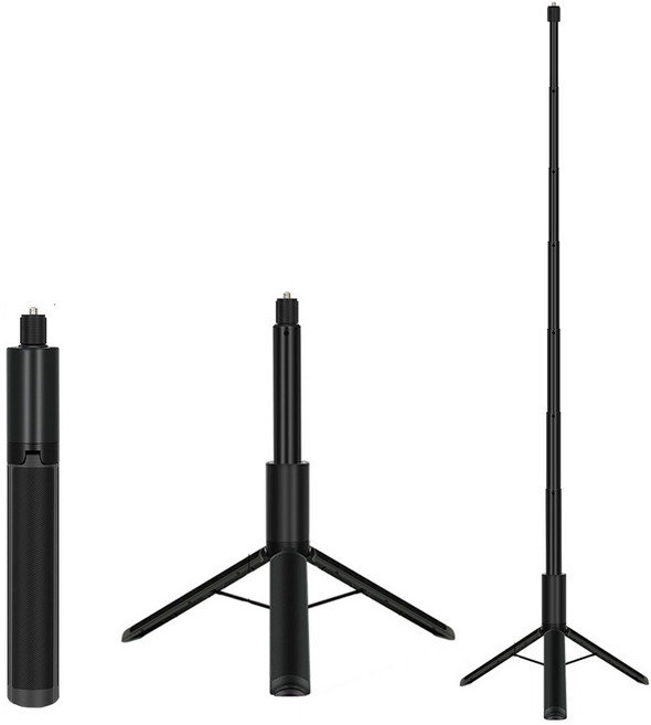 1.2cm 7단 스탠딩 셀피스틱 삼각대 내장 인스타360 오즈모360 인비져블 고프로 액션캠 셀카봉 파노라마, 1개, AC7007