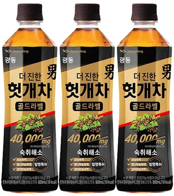광동 더진한 헛개차 골드라벨 500ml x 24개