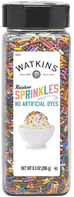 스프링클 디저트 케이크 장식 데코 왓킨스 레인보우 인공 염료 없음 아이스크림 등에 적합 9.3온스, 9.3 Ounce (Pack of 1), 1개, 265g