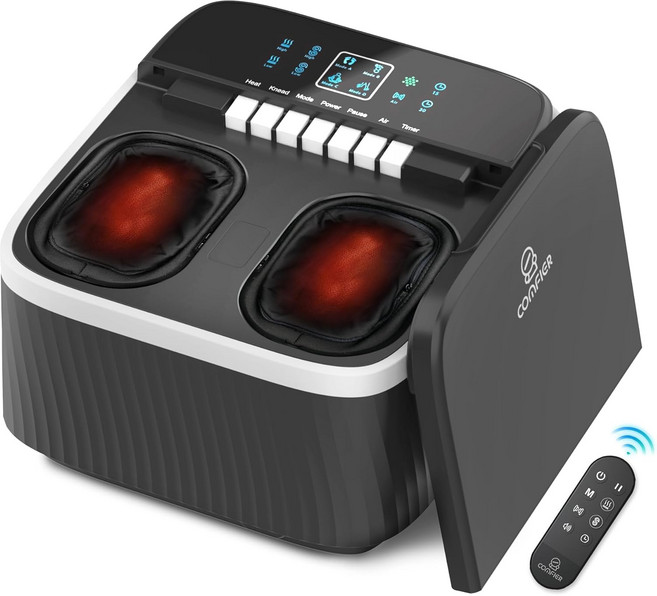 COMFIER FSA 자격을 갖춘 발 마사지기 신경병증 용 시아츠 스퀴즈 앤 롤링 리모컨 및 피아노 키 버튼, 5326-Piano Black
