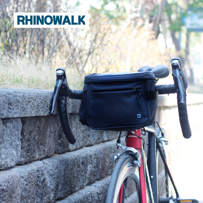 라이노워크 자전거 핸들바 가방 4리터 대용량 스마트폰 가방 국토대장정, BALCK(보냉보온기능)