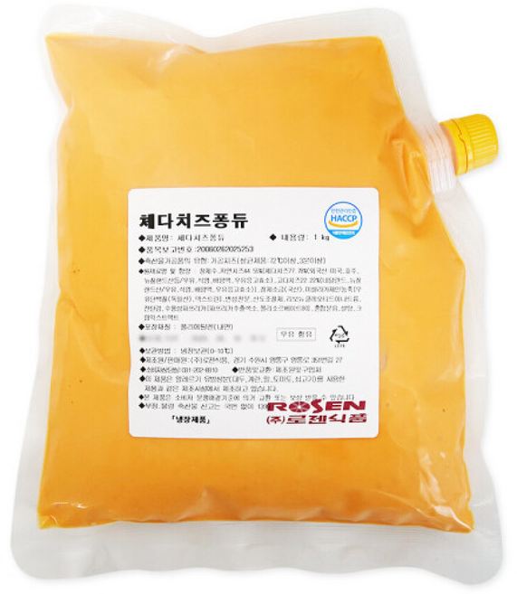 로젠 체다 치즈 퐁듀 소스 1kg(드레싱 크림 감자튀김), 1kg, 1개