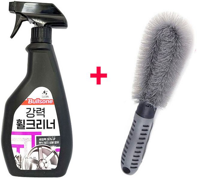 [유니원] 셀프세차 자동차 휠 세정 강력 휠 크리너 600ml +휠브러쉬 set, 1개