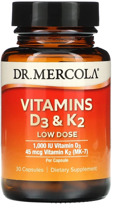 Dr. Mercola 비타민D3 및 K2 저용량 캡슐 30정, DrMercola비타민D3및K2저용량캡슐30정, 1개 - 쿠팡