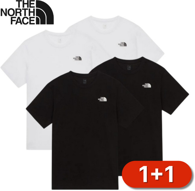 [매장발송] 노스페이스 남여공용 반팔티 1+1 티셔츠 부드러운 여름 등산 러닝 헬스 낚시 캠핑 야외