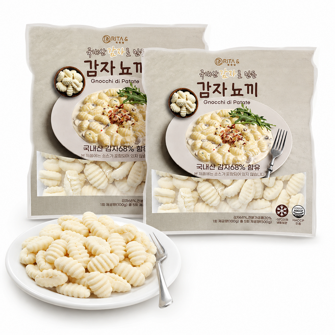 국내산 감자로 만든 감자뇨끼 500g(2팩) 소스미포함, 2개, 500g