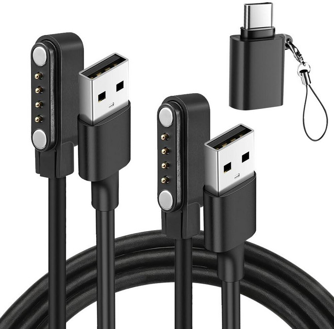 Tedubax PLAUD Note AI/Note Pro AI 보이스 레코더 충전기용 USB 및 USB-C 충전기 2팩 격자 무늬 교체 케이블 타입 C 1m(3.3피트) to