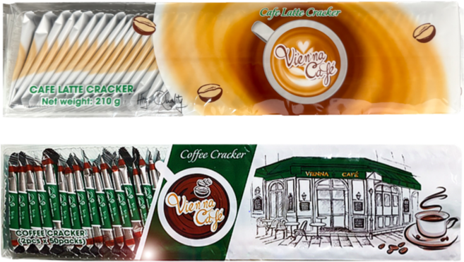 비엔나카페 커피크래커 260g 1개 + 카페라떼 크래커 210g 1개 개별포장 간식 대용량과자