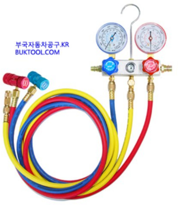 에어컨 차세대냉매(R-1234YF) 게이지 세트 C0076 자동차 에어컨 호스, 1개