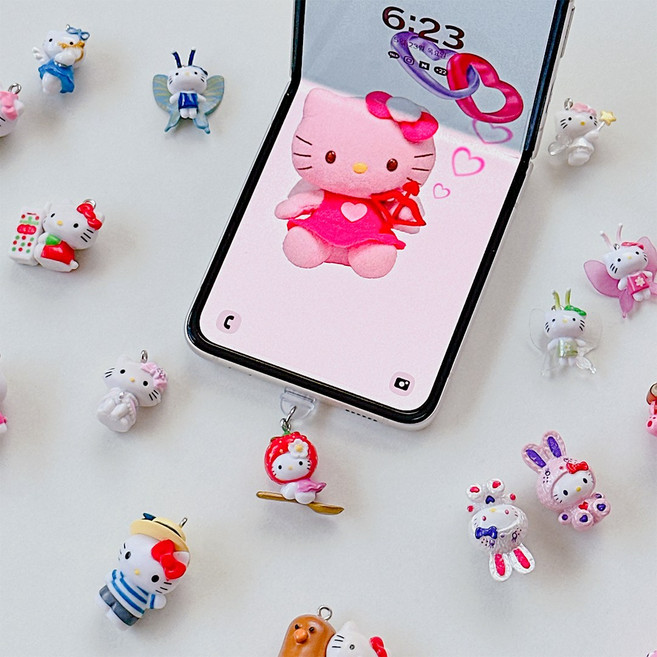 키티 충전단자 보호캡 C핀 8핀 아이폰 갤럭시 먼지 방지 폰마개, USB C타입(갤럭시, 1개, 7. 여보떼여