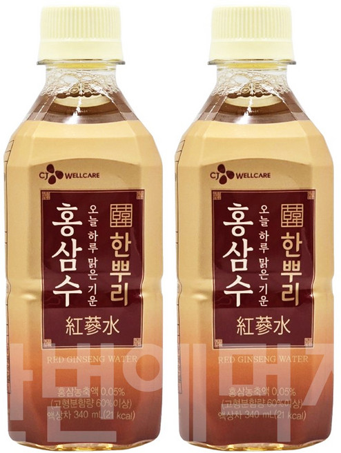 CJ 한뿌리 홍삼수, 340ml, 40개