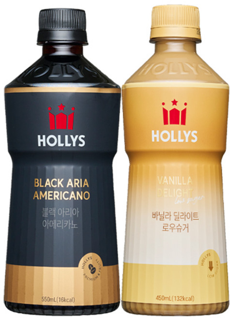 [할리스] 블랙아리아 아메리카노 550ml 6개 + 바닐라딜라이트 로우슈거 450ml 6개