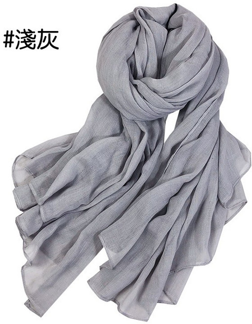人魚朵朵 棉麻圍巾 四季純色大披肩 柔軟透氣防曬保暖 韓版素面百搭款 180x90公分