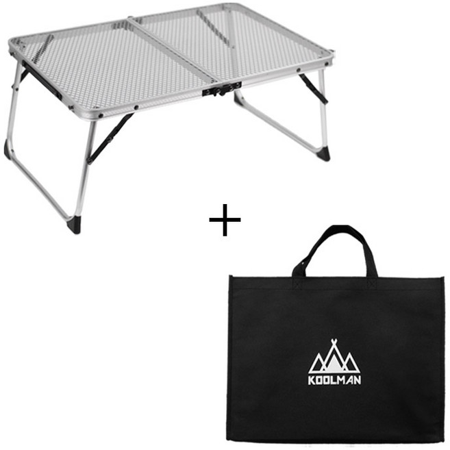 KOOLMAN(쿨맨) 스틸 메쉬 캠핑 테이블, 스틸메쉬 폴딩 테이블(60) - 실버 + 수납가방