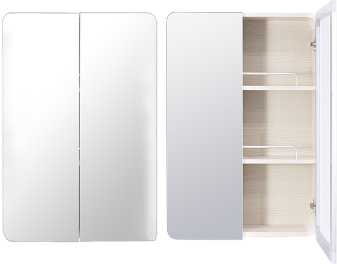 샘바스 라운드거울장 (1~3일 이내 출고) 욕실장 여닫이 이쁜 인테리어 수납 화장실 주문제작가능, W500xH800, 화이트, 1개