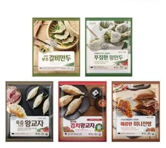 한만두 199세트(왕교자X2+김치왕교자X2+왕만두X2+부추갈비만두X2+미니전병X2)[33882870], 199세트, 1g