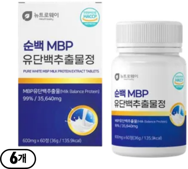 순백MBP 유단백 추출물정 고함량99% 엠비피유단백, 6개, 60정