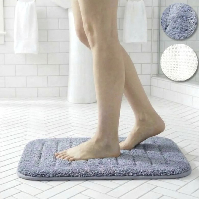 디어쿼츠 쾌속 물흡수 폭신한 욕실 타월 발매트, 1개, 회색