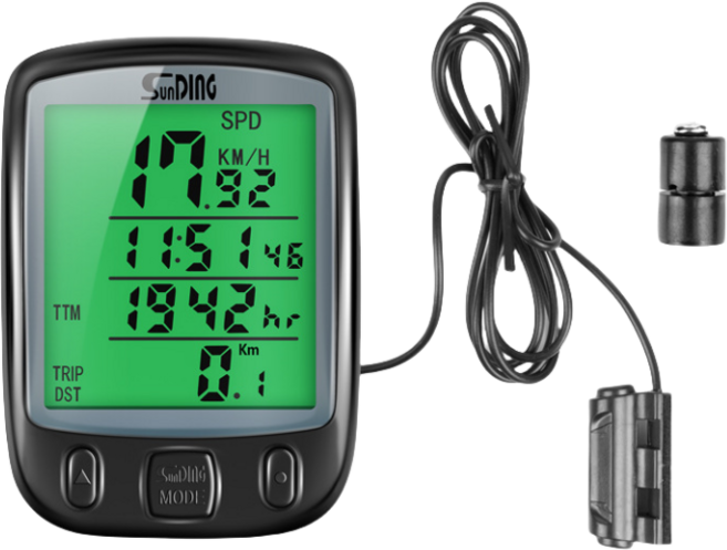 호밍사이 LED 화면 생활방수 자전거 속도계, 1개, 블랙