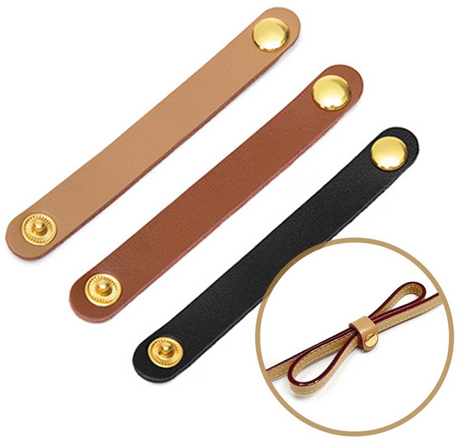 핸드백 가방끈 정리 스트랩 고정 버클 클립 가죽끈, (8cm), (베이지)