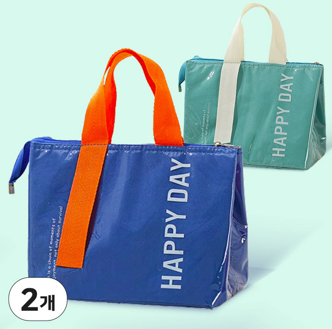 직장인 도시락가방 미니 런치백, 2개, 민트+블루, 민트+블루