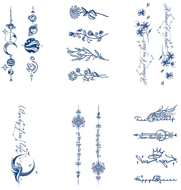 MIRWAY 반영구 타투 스티커 12장세트, 1개, MWS-O 12장세트