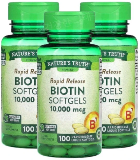 Nature's Truth 바이오틴 10000mcg Biotin, 3개, 100정 - 쿠팡