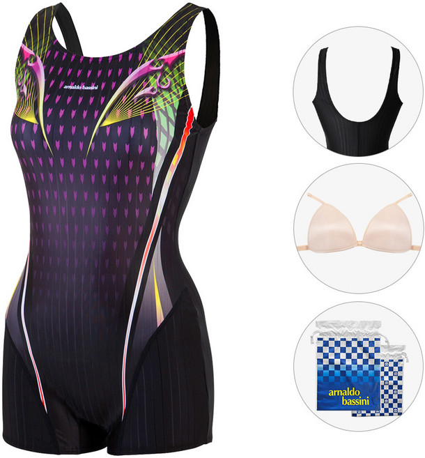 [아날도바시니 공식]여성 반신 1부 빅사이즈 아쿠아로빅 강습 여자 실내수영복 AGSU1551