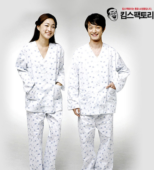 병원 환자복 병원복 남자 여자 상하의세트 남녀공용 입원복, 95, 1개