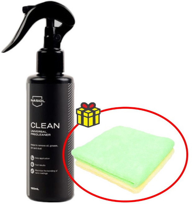 나지올 클린 자동차 탈지제 유분제거제 전처리제 코팅전 왁스오프 프렙 150ml+타월, 1개, 150ml