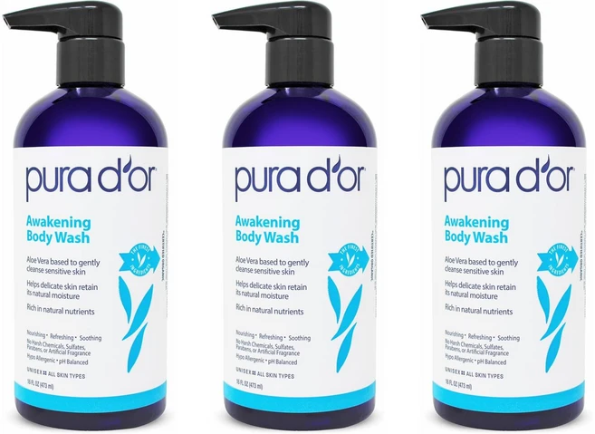 PURA D'OR 어웨이크닝 바디워시 16 Oz 473ml 3팩 - 쿠팡