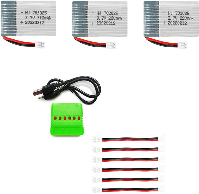 드론배터리 3.7v 220mah 충전기세트 1.85컨넥터, 1개