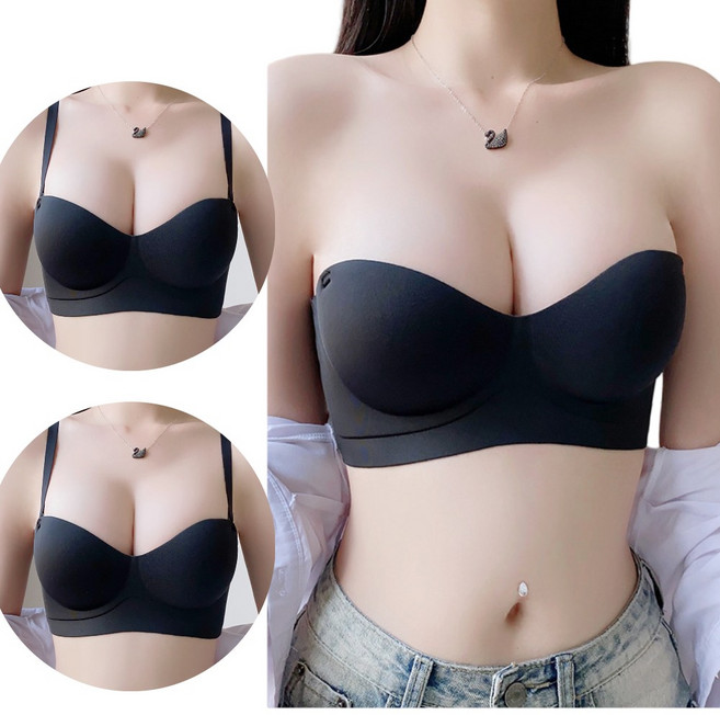 베르슈어 오프숄더 볼륨 업 와이드 밴드 브라 2p