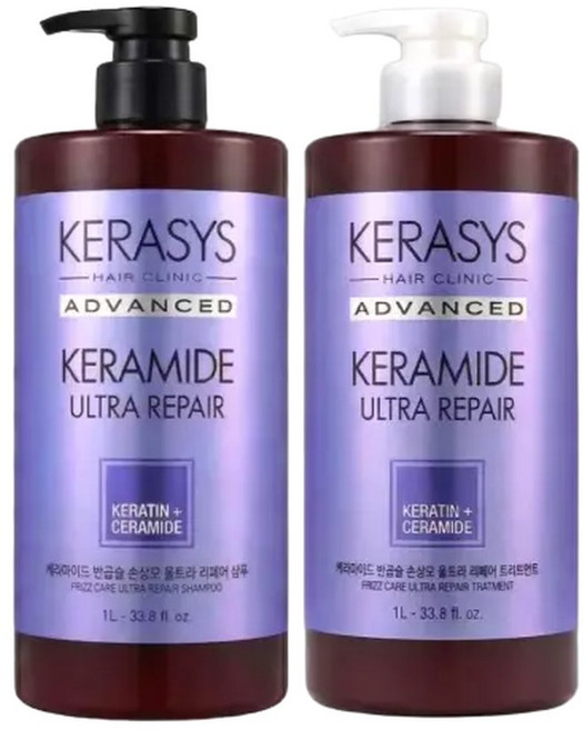 케라시스 케라마이드 반곱슬 손상모 샴푸 1L + 트리트먼트 1L, 1개