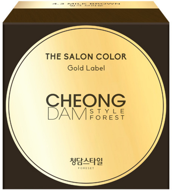 청담스타일포레스트 더 살롱 컬러 골드라벨 염모제, 밀크브라운, 1개