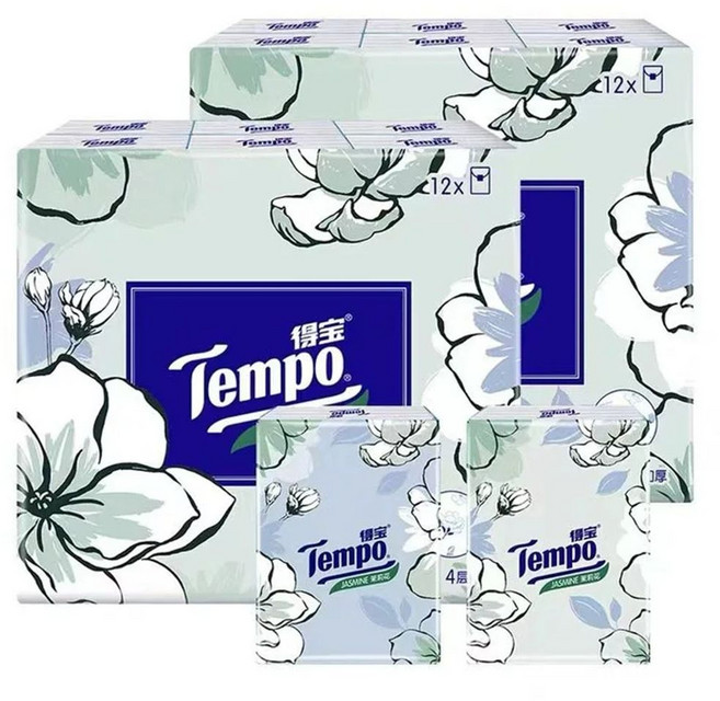 템포 여행용 티슈 휴대용 미니 포켓 7매 무향 4겹 대용량 72팩 휴지, 1개, K. 재스민24개입