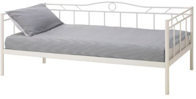 [당일배송/무료배송] 이케아 RAMSTA/GAWON 철제침대 풀세트 (싱글)/침구미포함, 화이트(프레임)