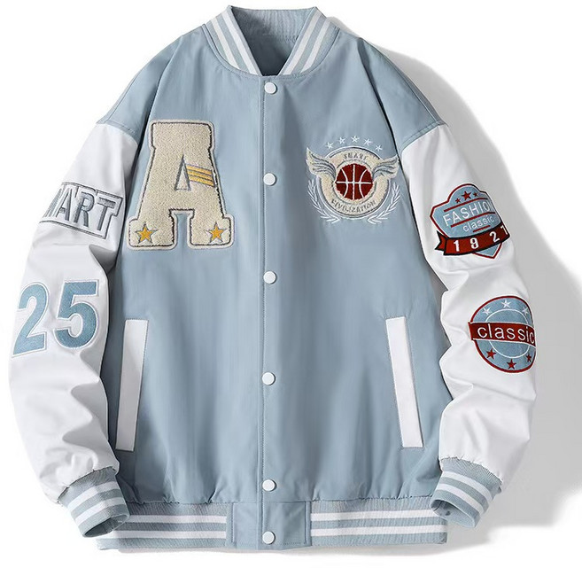 YANGTA 남녀 공용 봄가을 시즌 얇은 스타일 패션 자수 루즈핏 캐주얼 야구 점퍼 재킷