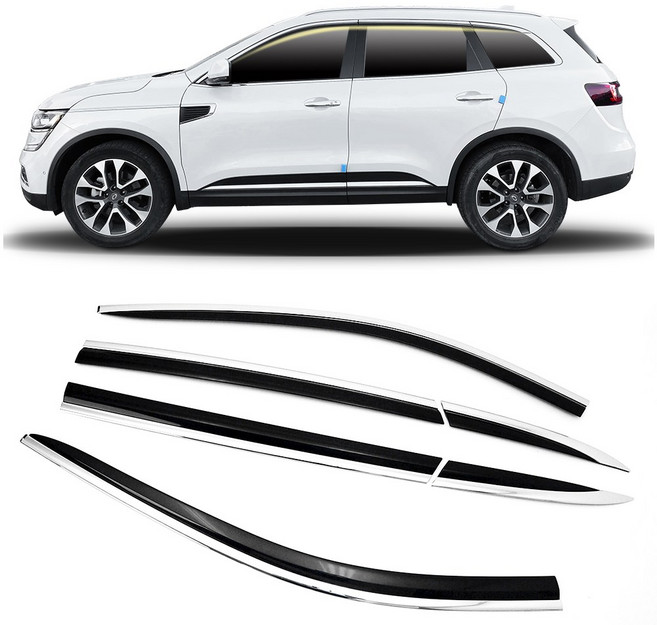 D947_6pcs QM6 블랙 다이아몬드 바이져 자동차 도어 빗물받이