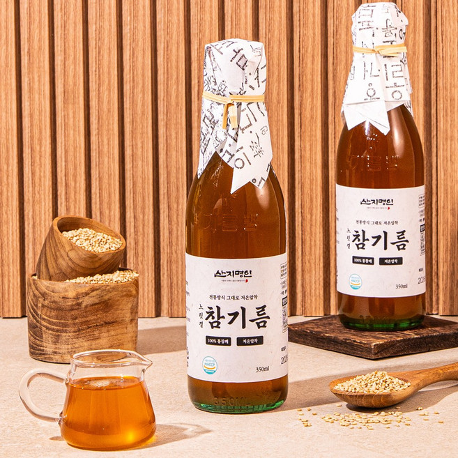 100% 저온압착 느릿결 참기름, 1개, 350ml