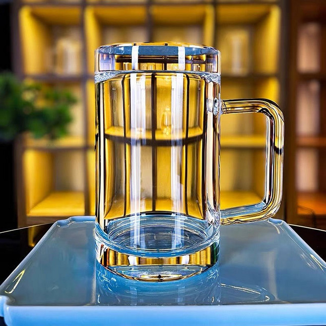 크리스탈 유리잔 유리컵 수정잔 글라스 위스키 맥주 뚜껑포함 천연 원석 컵, 뚜껑이 있는 크리스탈 유리 380ML, 380ml