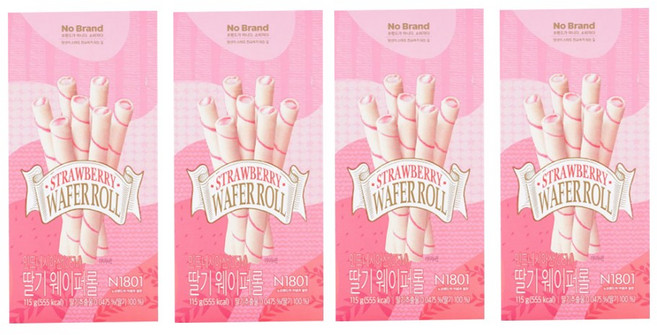 노브랜드 딸기웨이퍼롤, 4개, 115g
