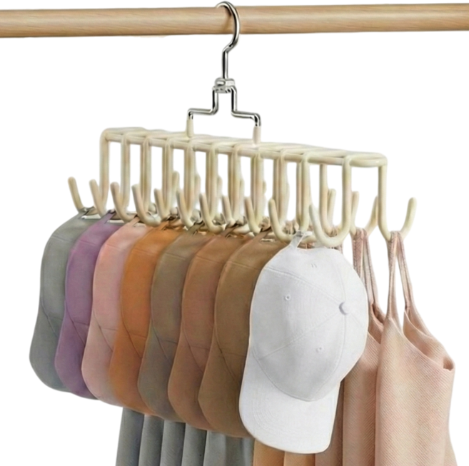 라네핏 다용도 논슬립 회전형 모자걸이 나시옷걸이, 화이트, 1개