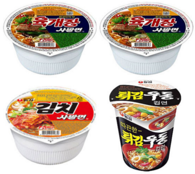 육개장사발면12개 김치사발면6개 튀김우동컵6개 총 24개 1박스, 12개