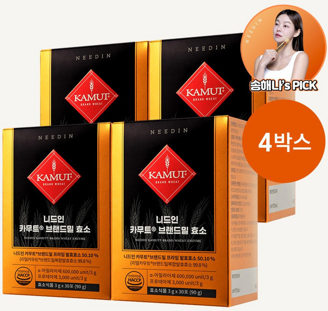 니드인 카무트 브랜드밀 효소, 90g, 4박스