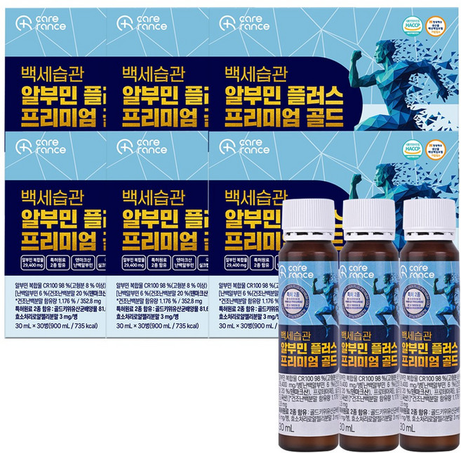 케어란스 백세습관 알부민 플러스 프리미엄 골드, 180개, 30ml